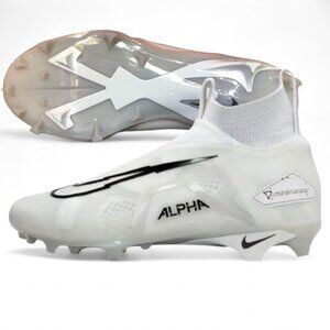 Nike Alpha Menace Elite 3 Mens Football Cleats White Black Pure Platinum (NEW)